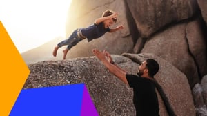 Why Trustlessness is a benefit of Decentralized Storage image, child leaping from rocks into parents arms
